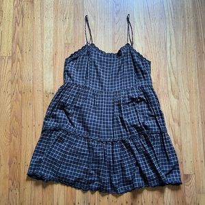 Brown UO Hanna Plaid Mini Dress